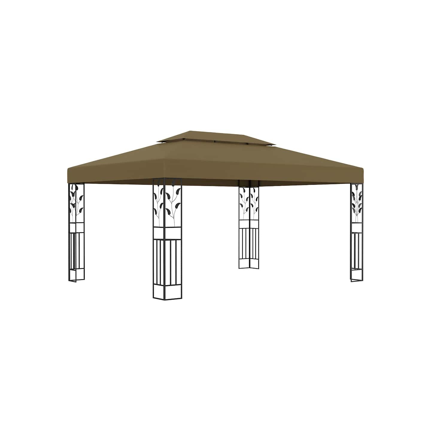 Tonnelle avec double toit 3x4 m Taupe 180 g/m²