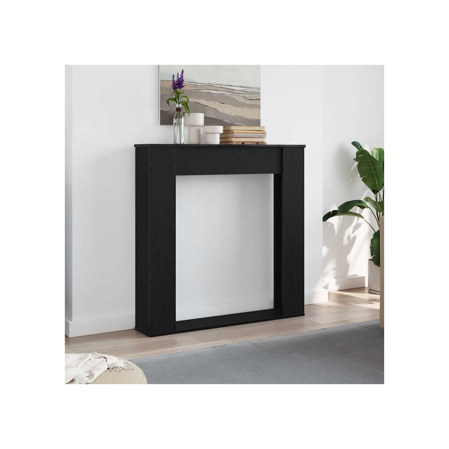 Habillage de cheminée en chêne noir 100x20x100 cm