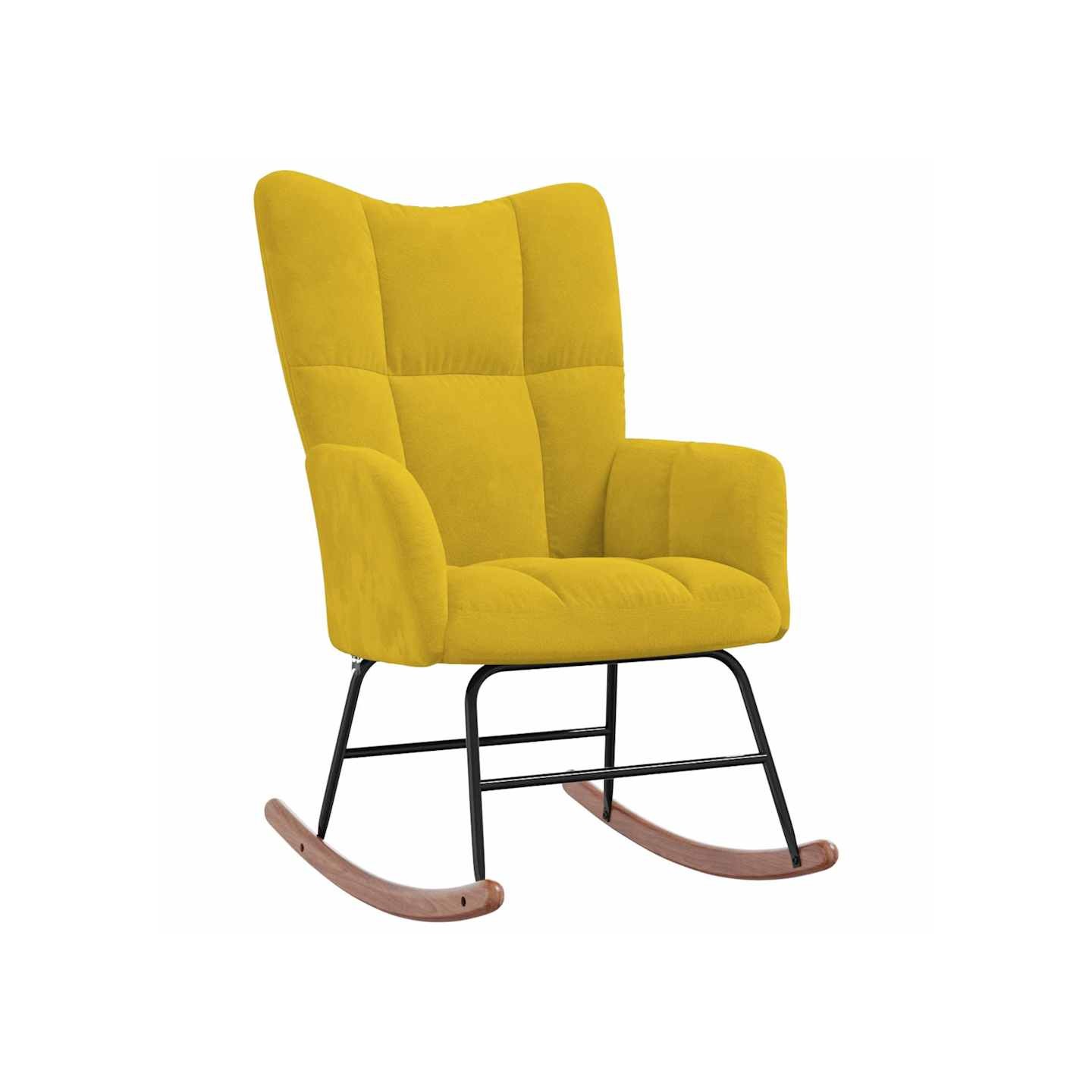Chaise à bascule Jaune moutarde Velours