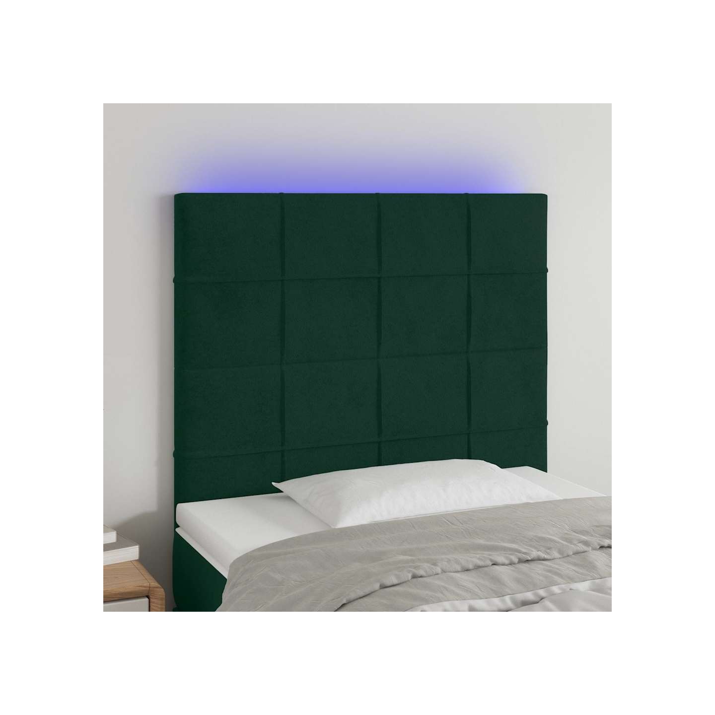 Tête de lit à LED Vert foncé 80x5x118/128 cm Velours