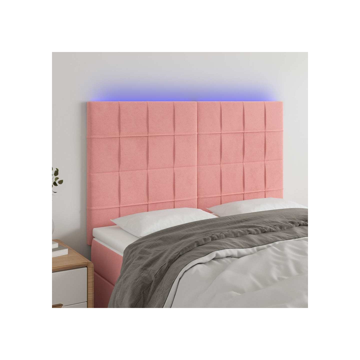 Tête de lit à LED Rose 144x5x118/128 cm Velours