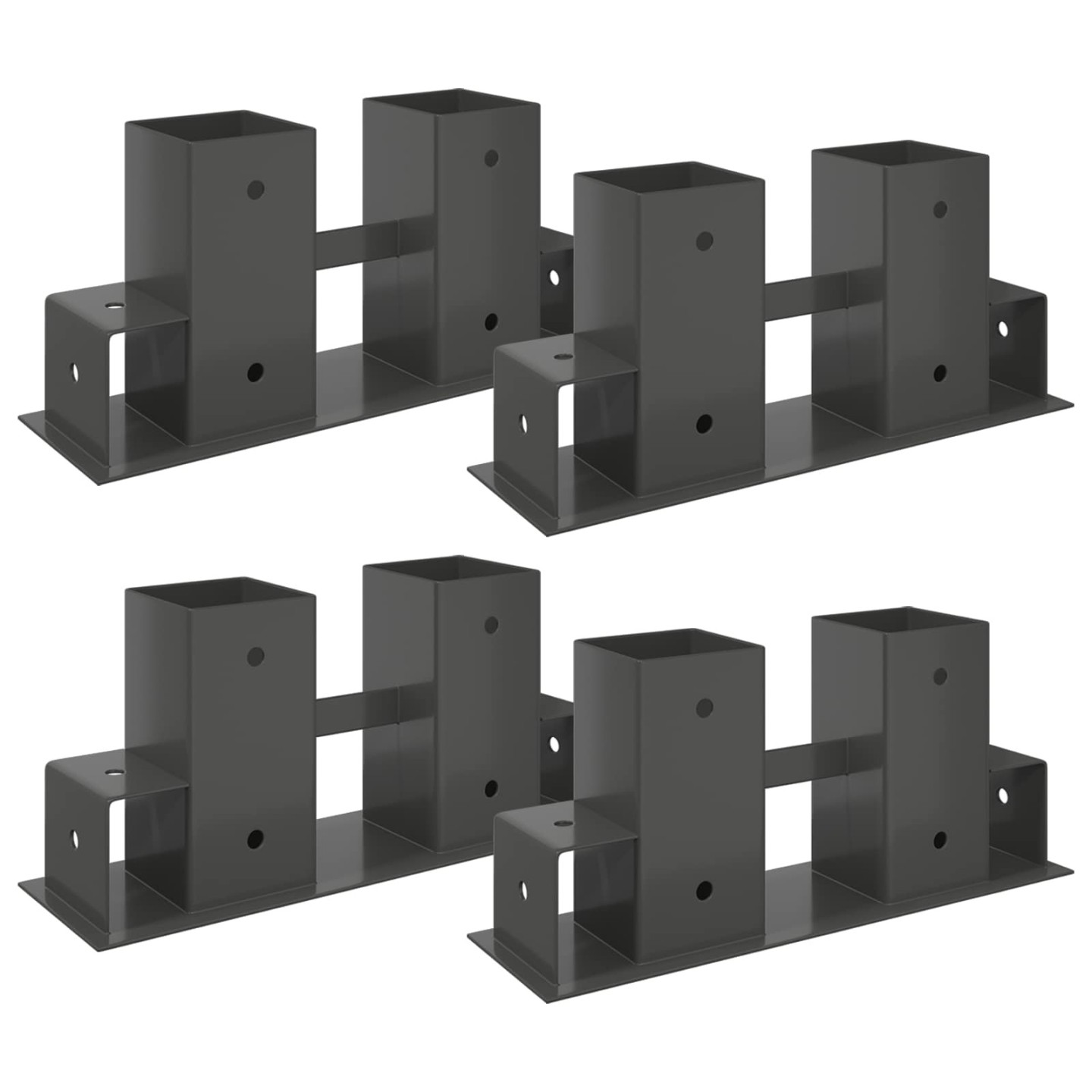 Aide à l'empilement de bois de chauffage 4 pièces Anthracite