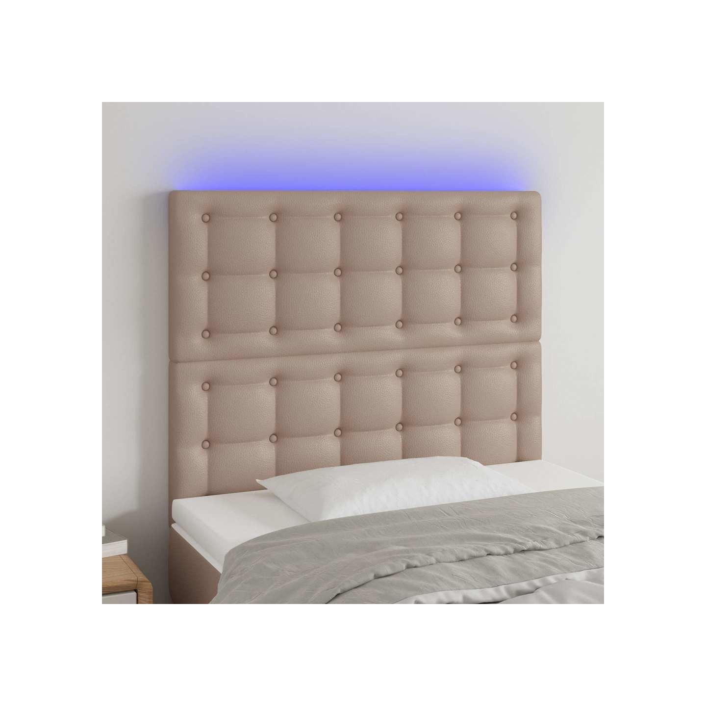 Tête de lit à LED Cappuccino 90x5x118/128 cm Similicuir