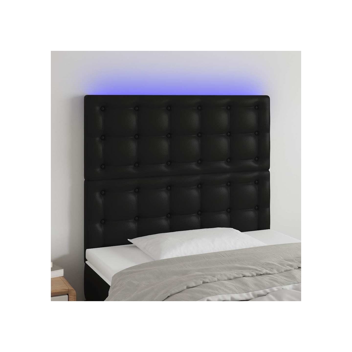 Tête de lit à LED Noir 80x5x118/128 cm Similicuir
