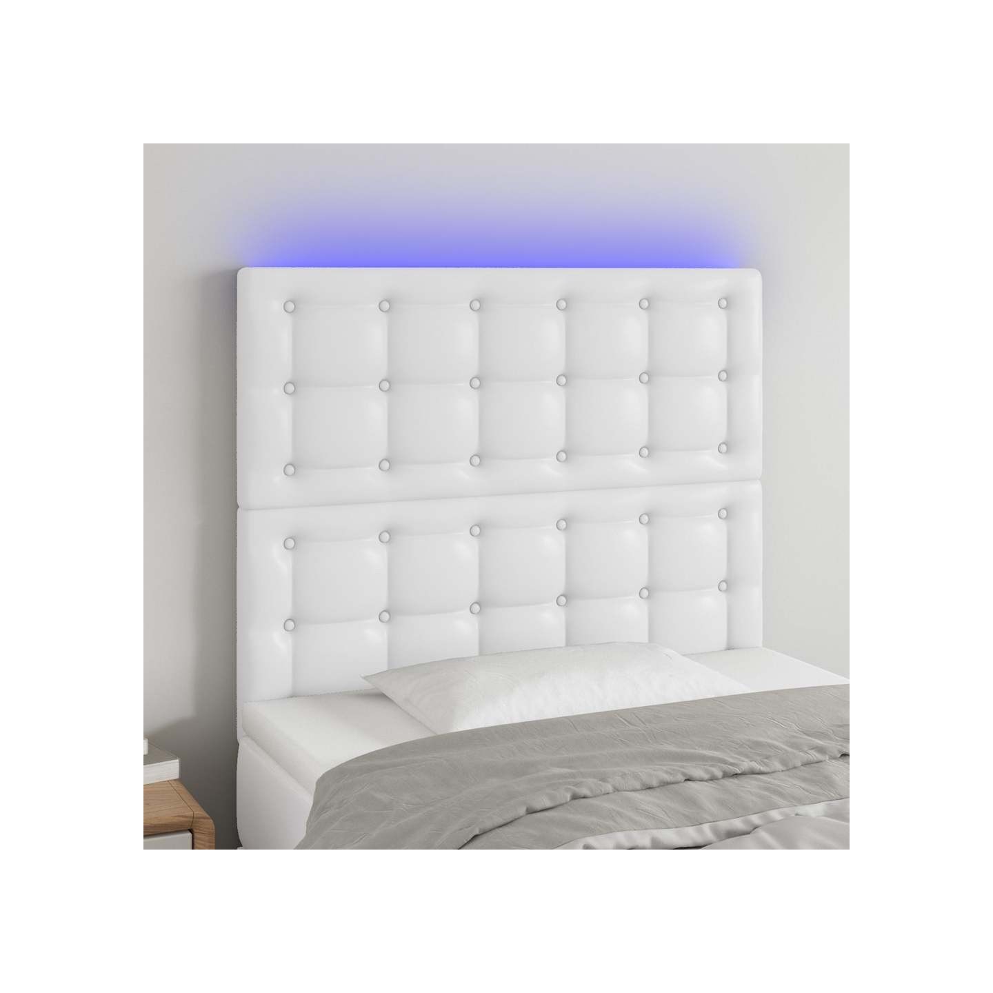 Tête de lit à LED Blanc 80x5x118/128 cm Similicuir