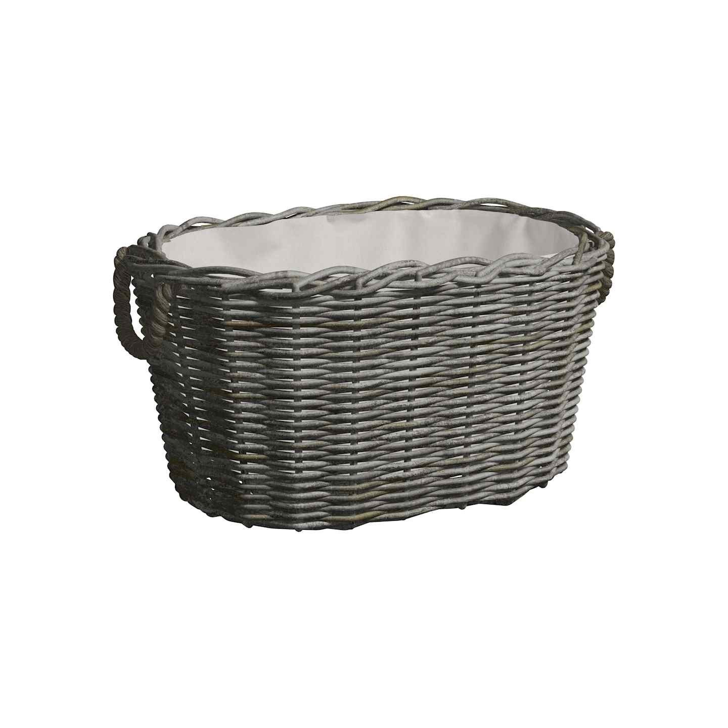 Panier à bois de chauffage avec poignées 59x42x28 cm Gris Saule