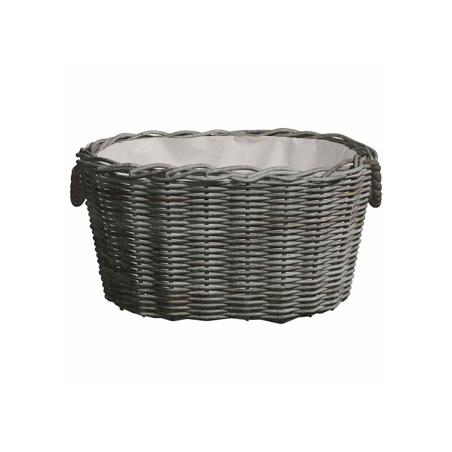 Panier à bois de chauffage avec poignées 59x42x28 cm Gris Saule