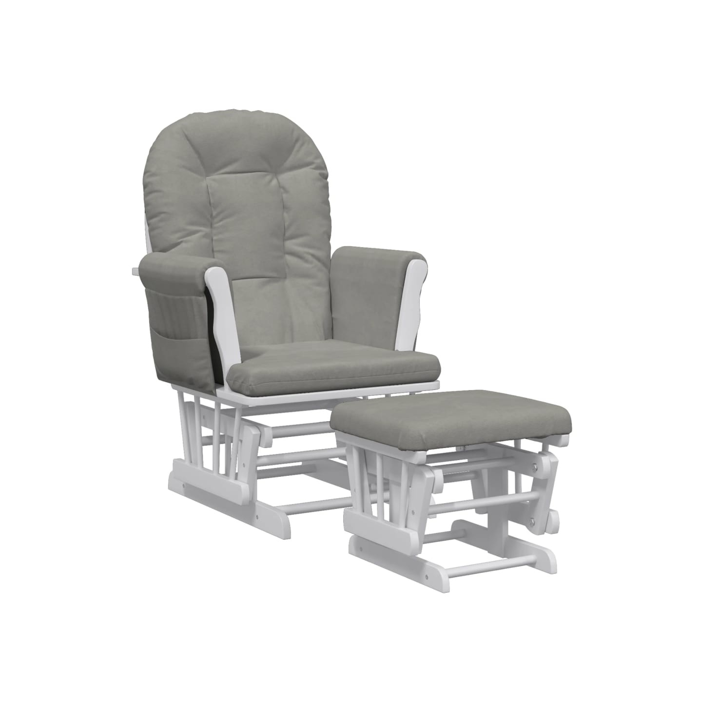 Chaise berçante avec repose-pied Gris clair Tissu