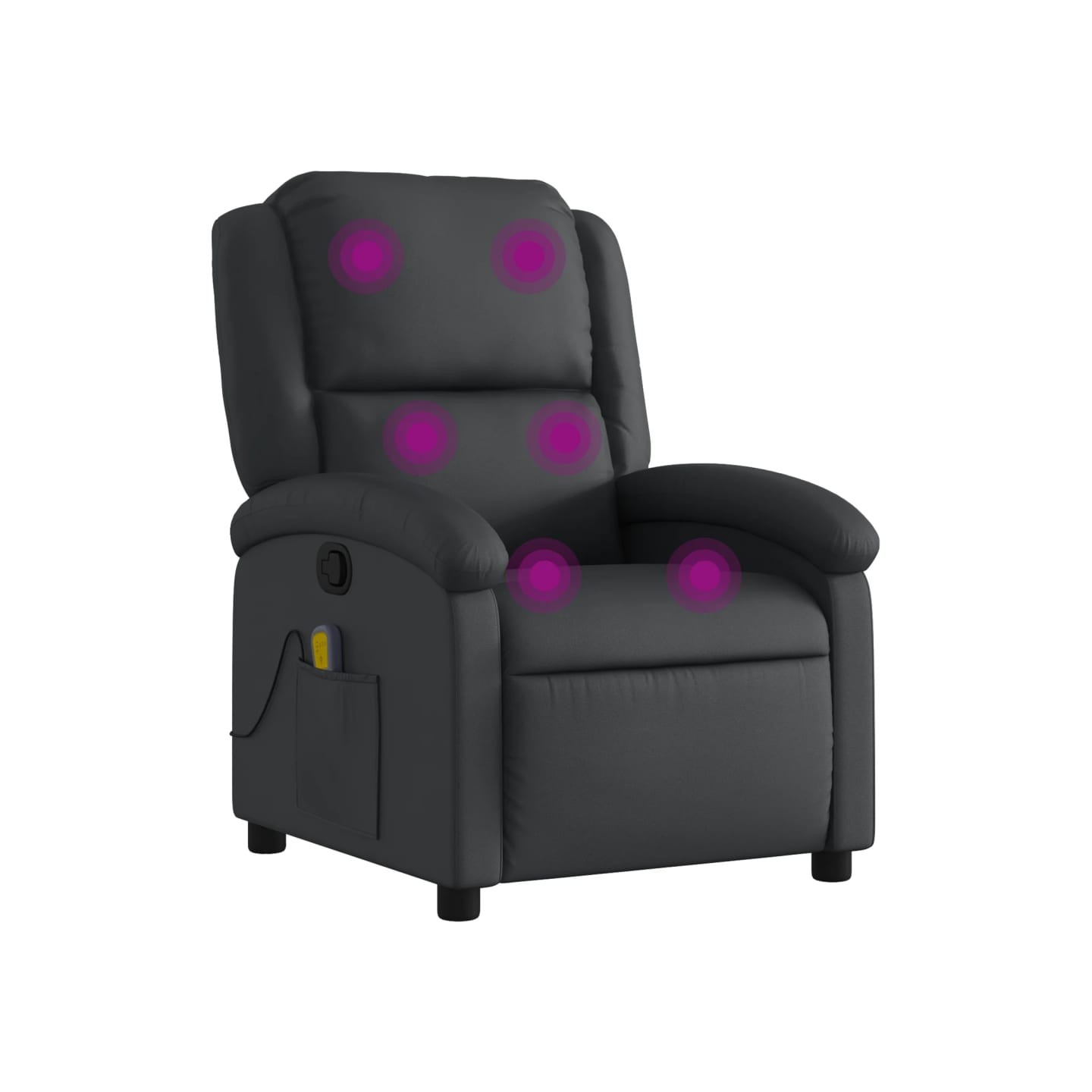 Fauteuil de massage inclinable noir cuir véritable