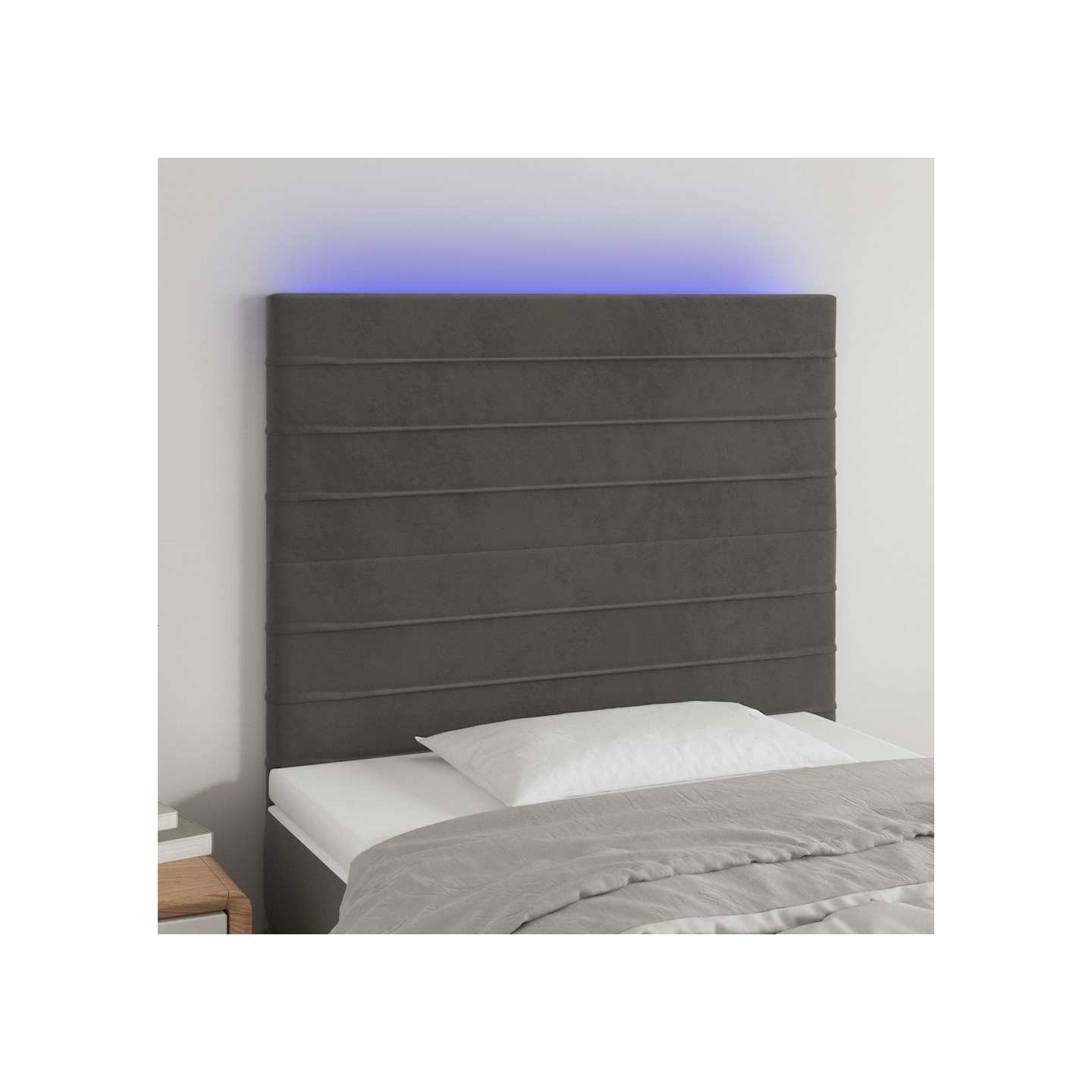 Tête de lit à LED Gris foncé 80x5x118/128 cm Velours
