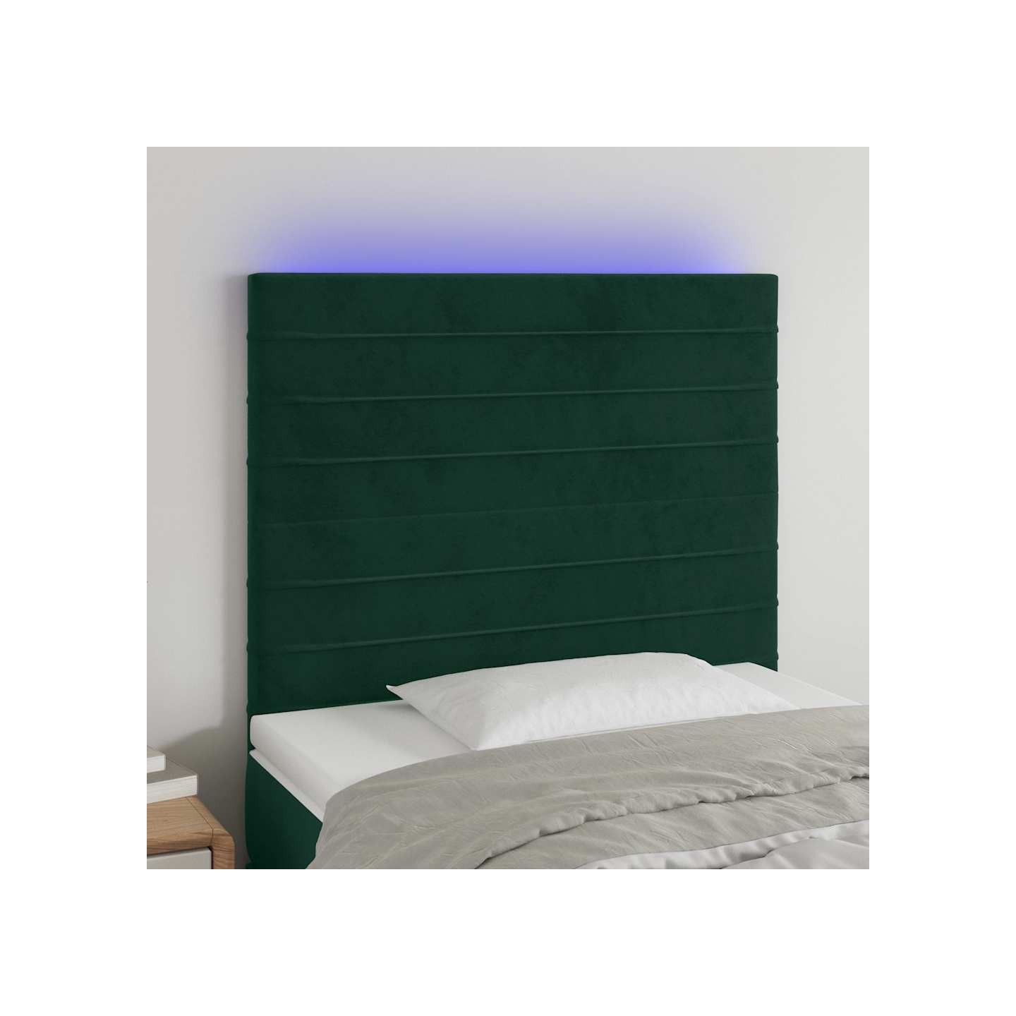 Tête de lit à LED Vert foncé 80x5x118/128 cm Velours