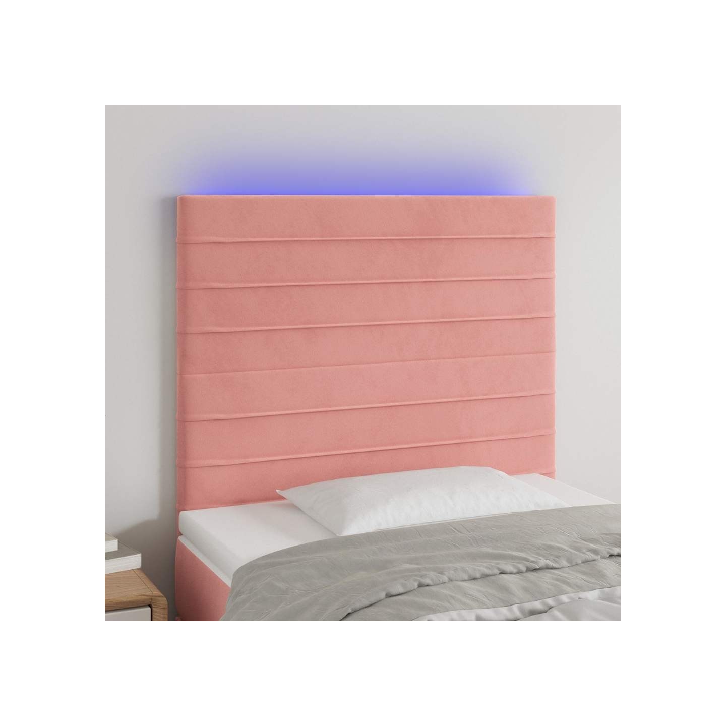 Tête de lit à LED Rose 90x5x118/128 cm Velours