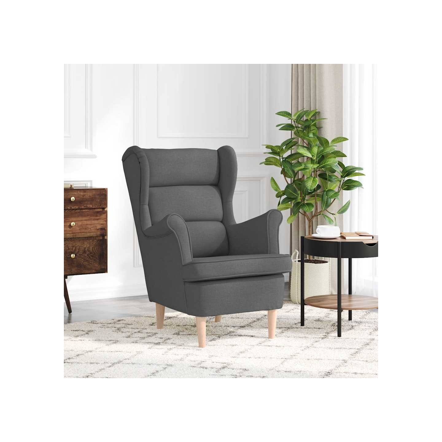 Fauteuil gris foncé 74x84x100 cm tissu