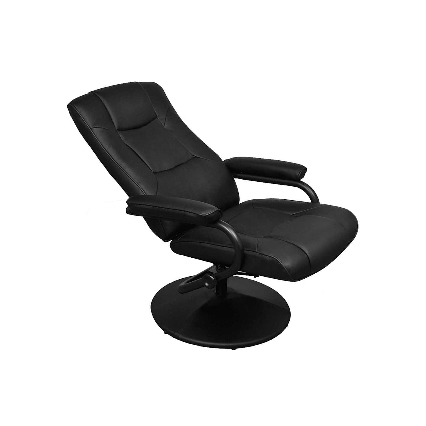 Fauteuil TV avec repose-pied Noir Similicuir