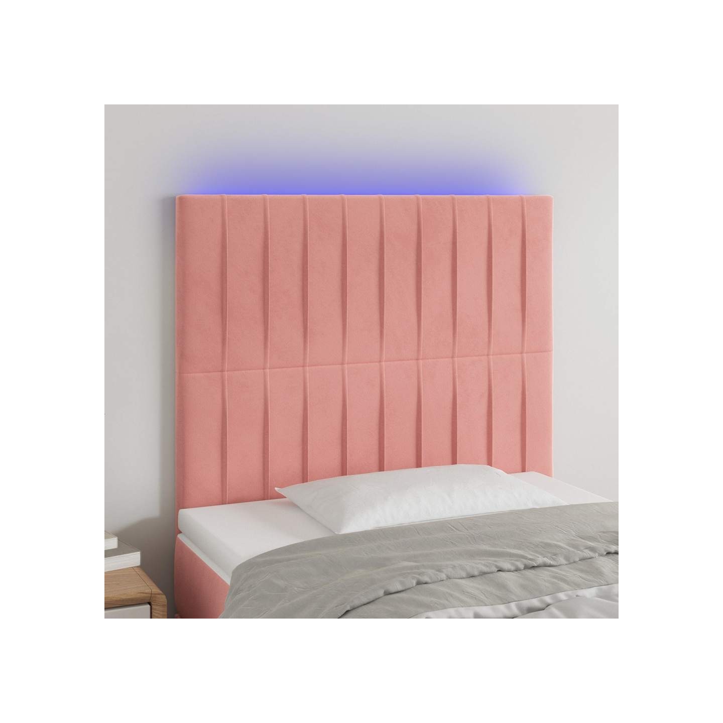 Tête de lit à LED Rose 100x5x118/128 cm Velours