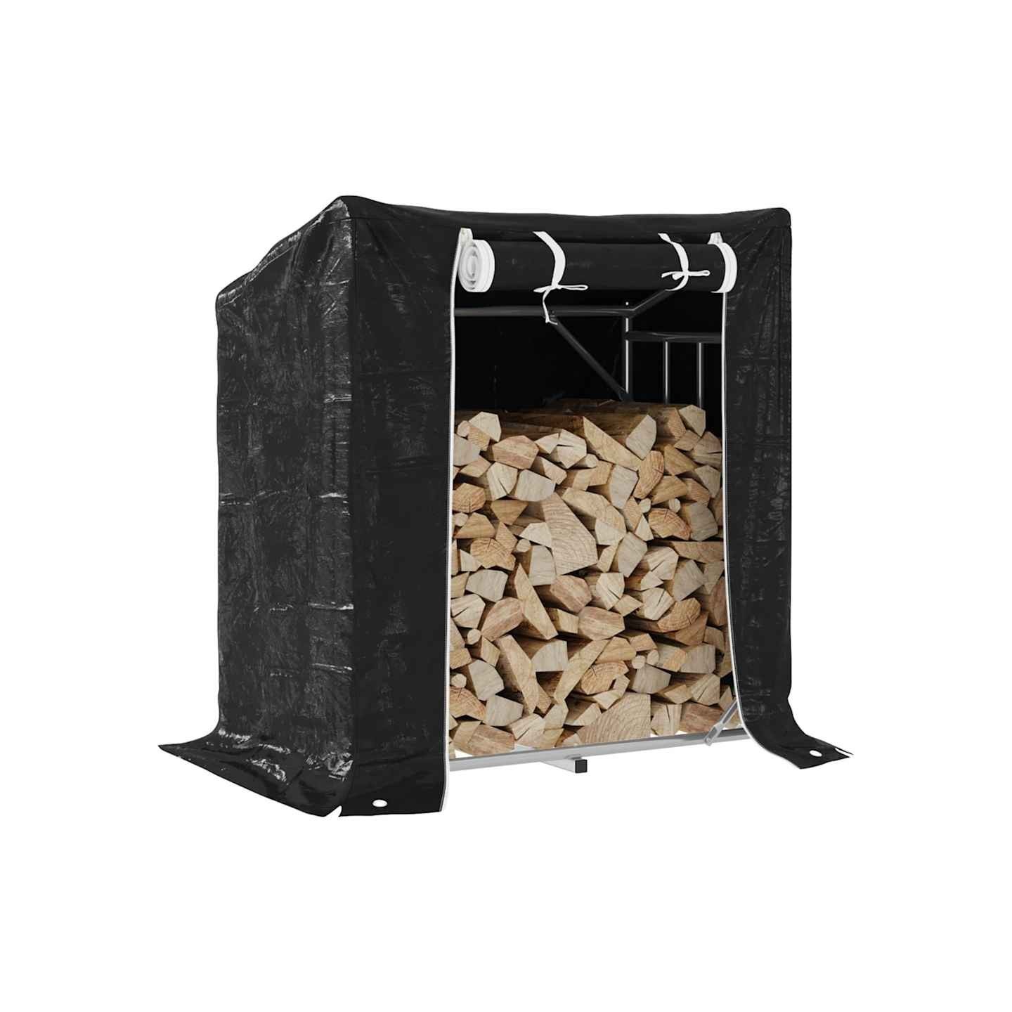 Portant de bois de chauffage et housse de pluie acier galvanisé