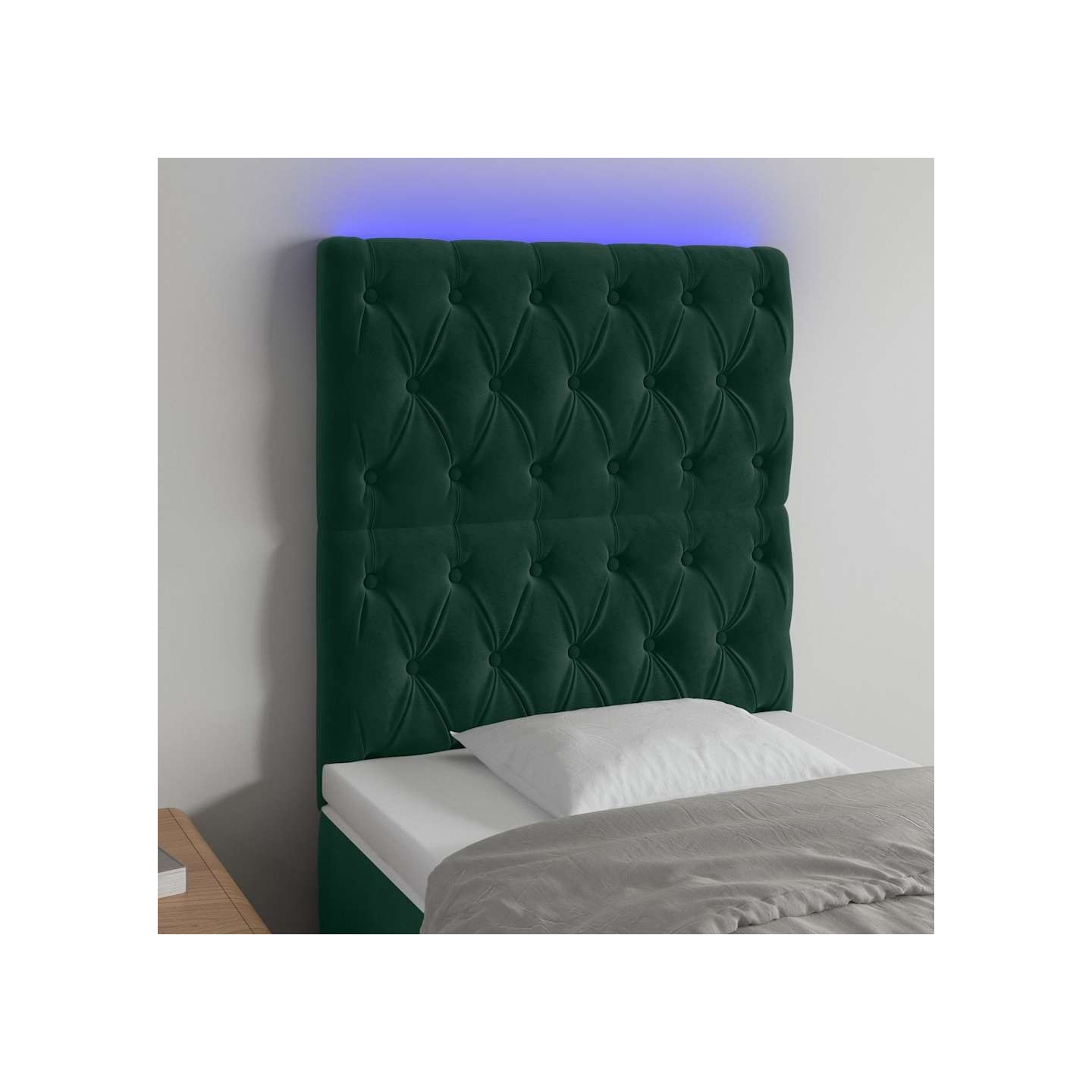 Tête de lit à LED Vert foncé 80x7x118/128 cm Velours