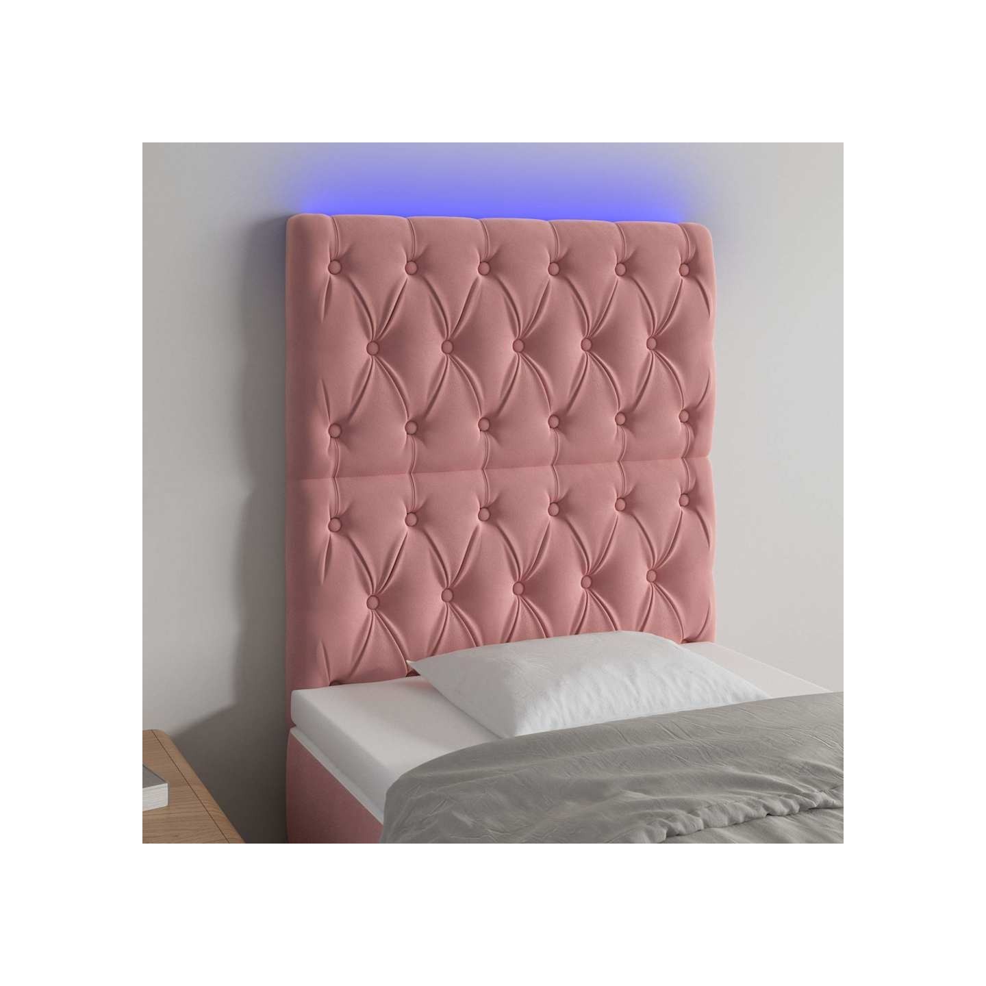 Tête de lit à LED Rose 80x7x118/128 cm Velours