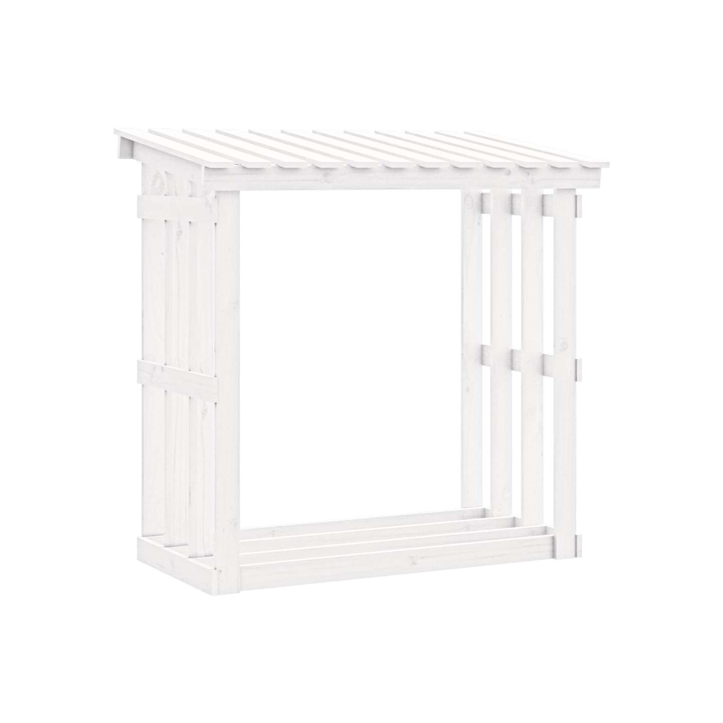 Support pour bois de chauffage Blanc 108x64,5x109cm Bois de pin
