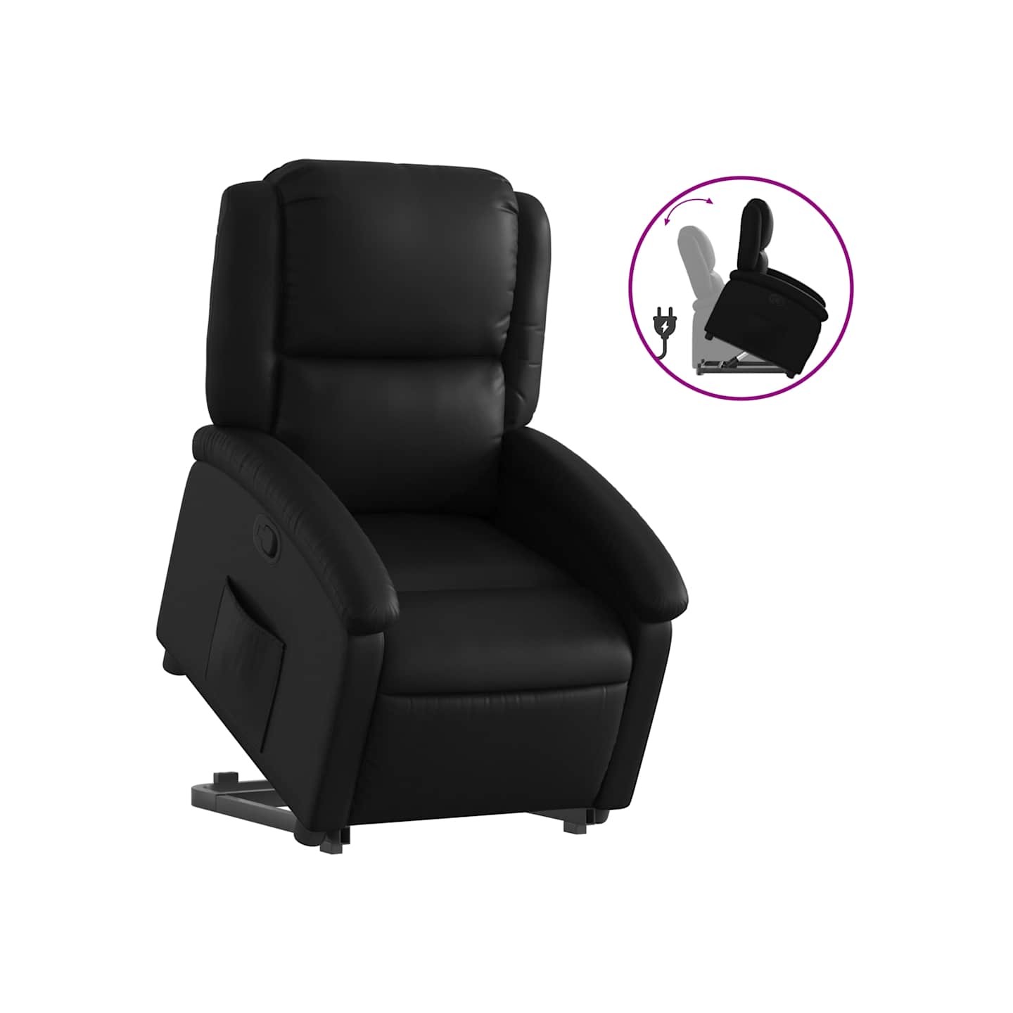 Fauteuil inclinable Noir Similicuir