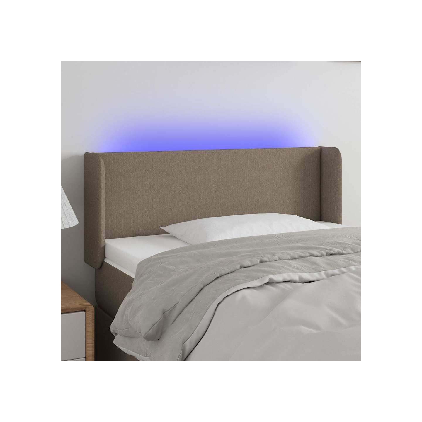 Tête de lit à LED Taupe 83x16x78/88 cm Tissu
