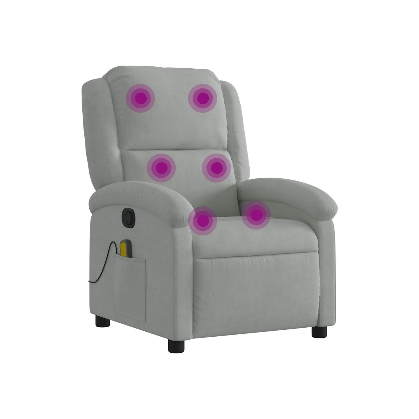 Fauteuil inclinable de massage gris clair velours