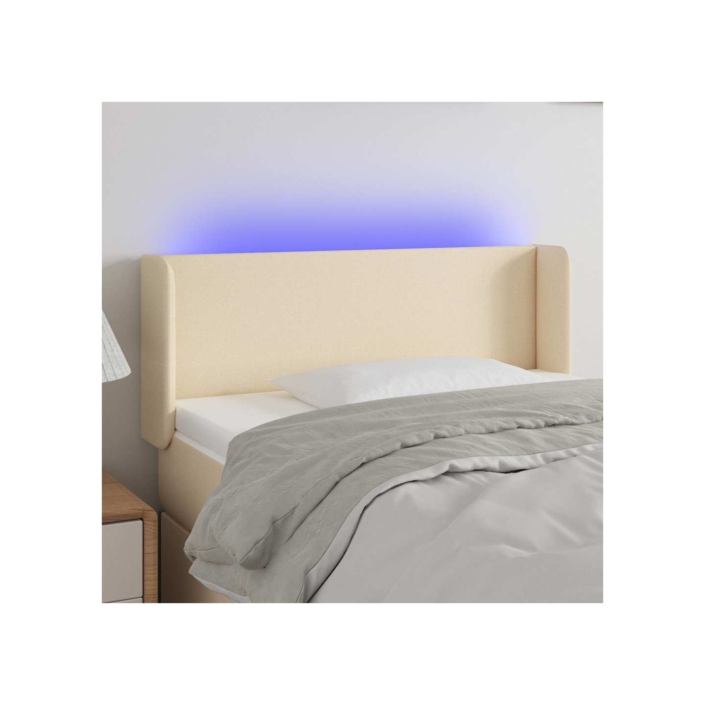 Tête de lit à LED Crème 103x16x78/88 cm Tissu