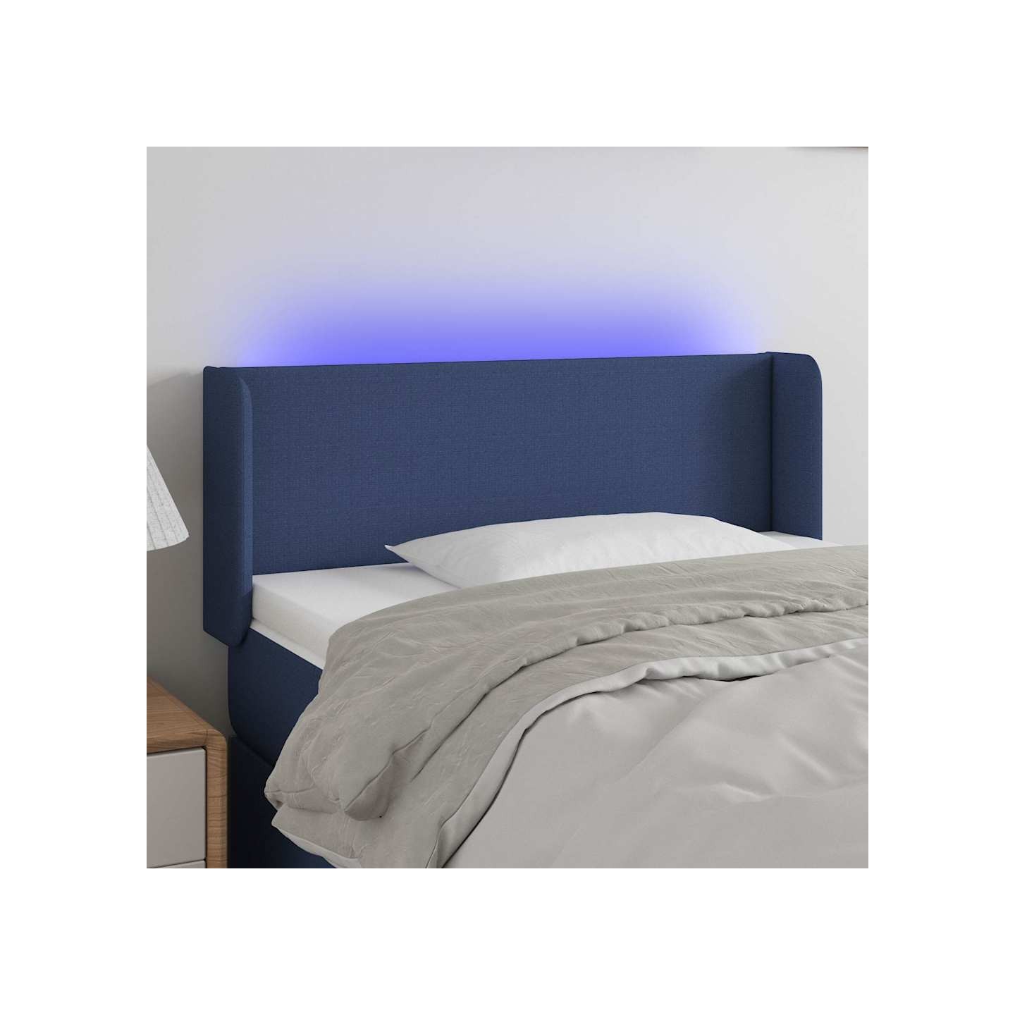 Tête de lit à LED Bleu 103x16x78/88 cm Tissu