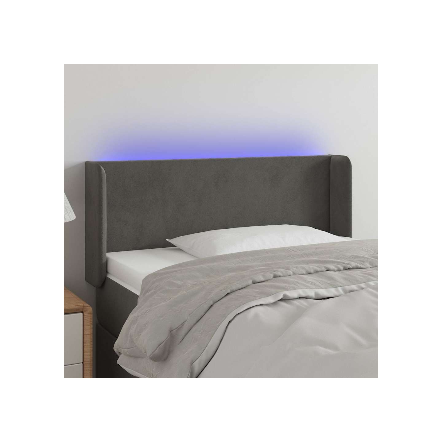 Tête de lit à LED Gris foncé 93x16x78/88 cm Velours