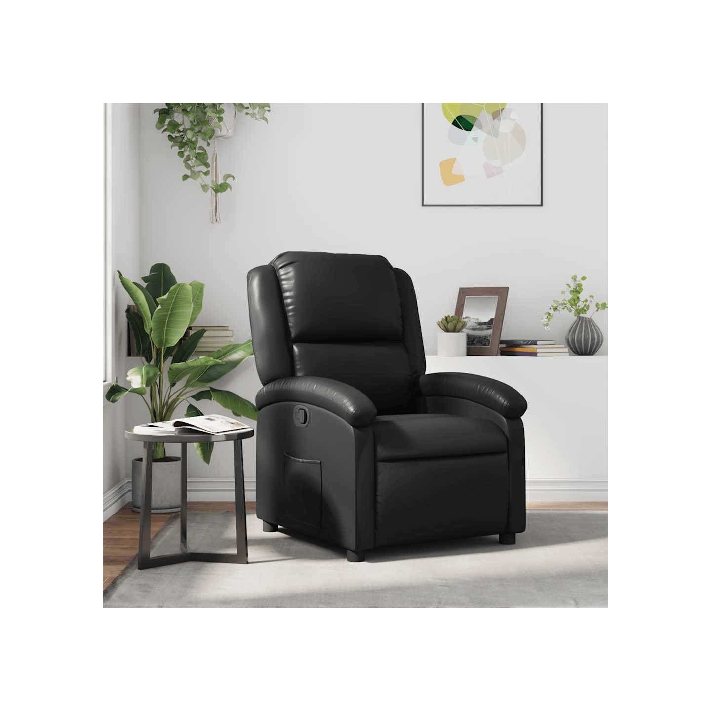 Fauteuil inclinable en similicuir noir