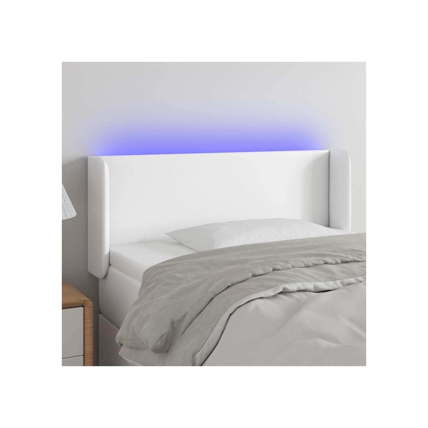 Tête de lit à LED Blanc 83x16x78/88 cm Similicuir