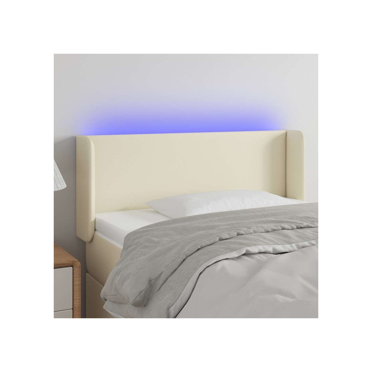 Tête de lit à LED Crème 83x16x78/88 cm Similicuir