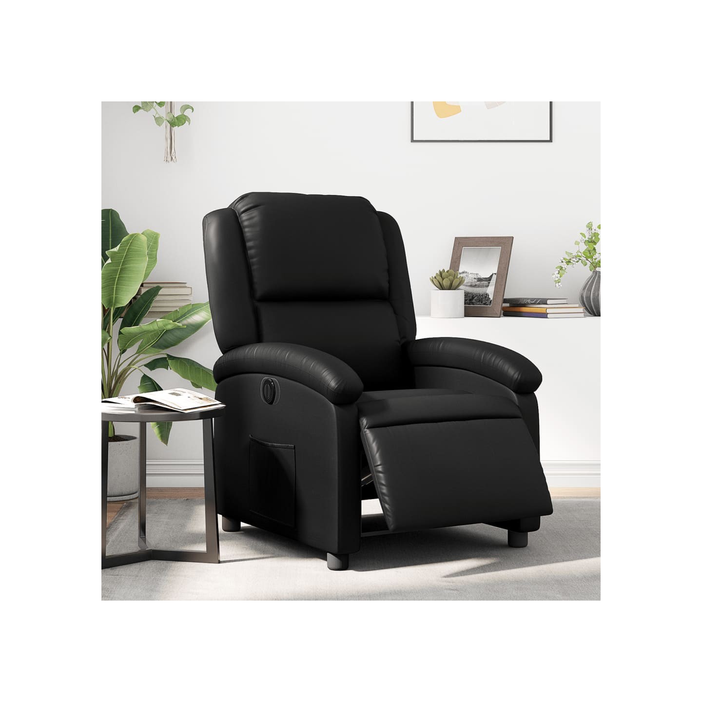Fauteuil inclinable électrique Noir Similicuir
