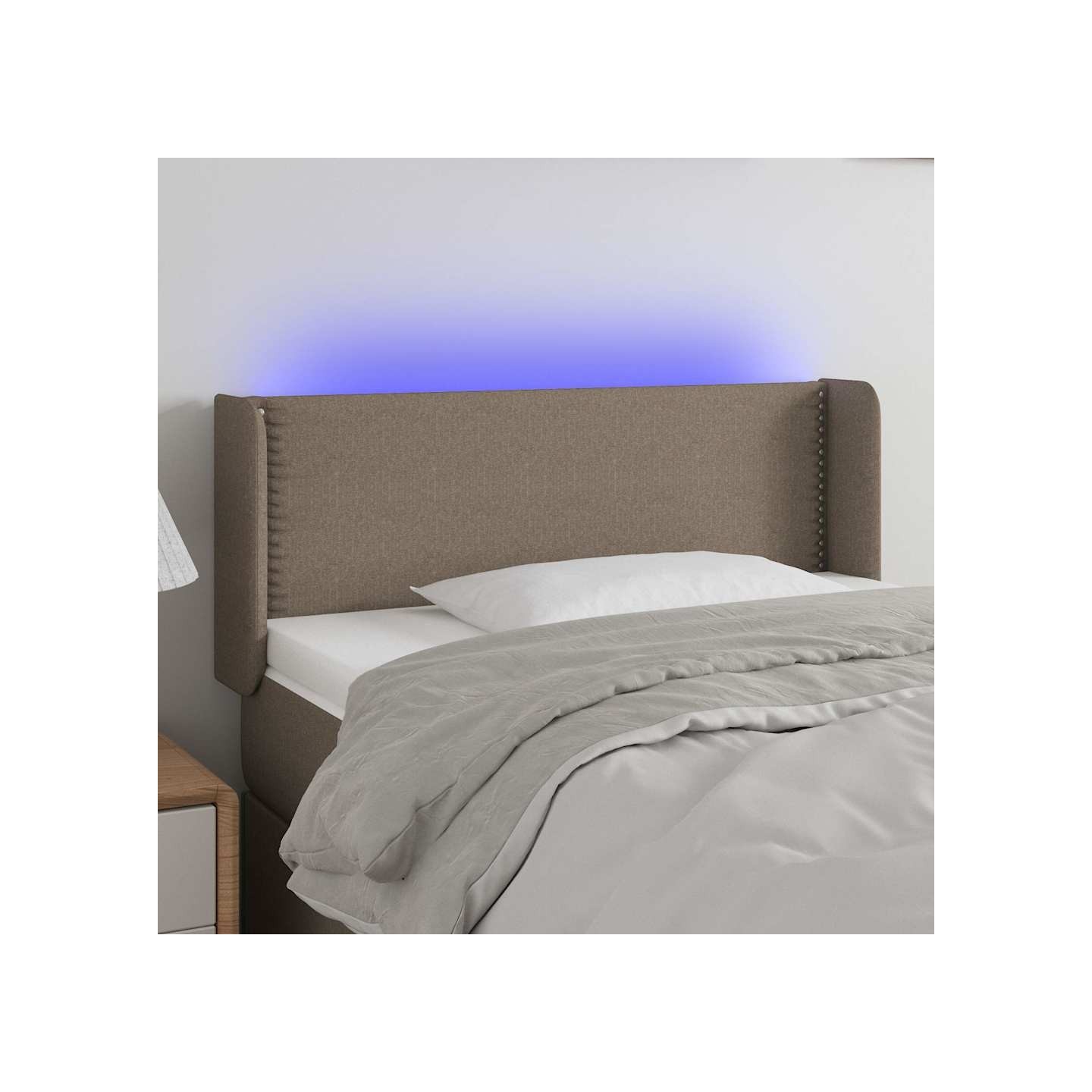 Tête de lit à LED Taupe 93x16x78/88 cm Tissu