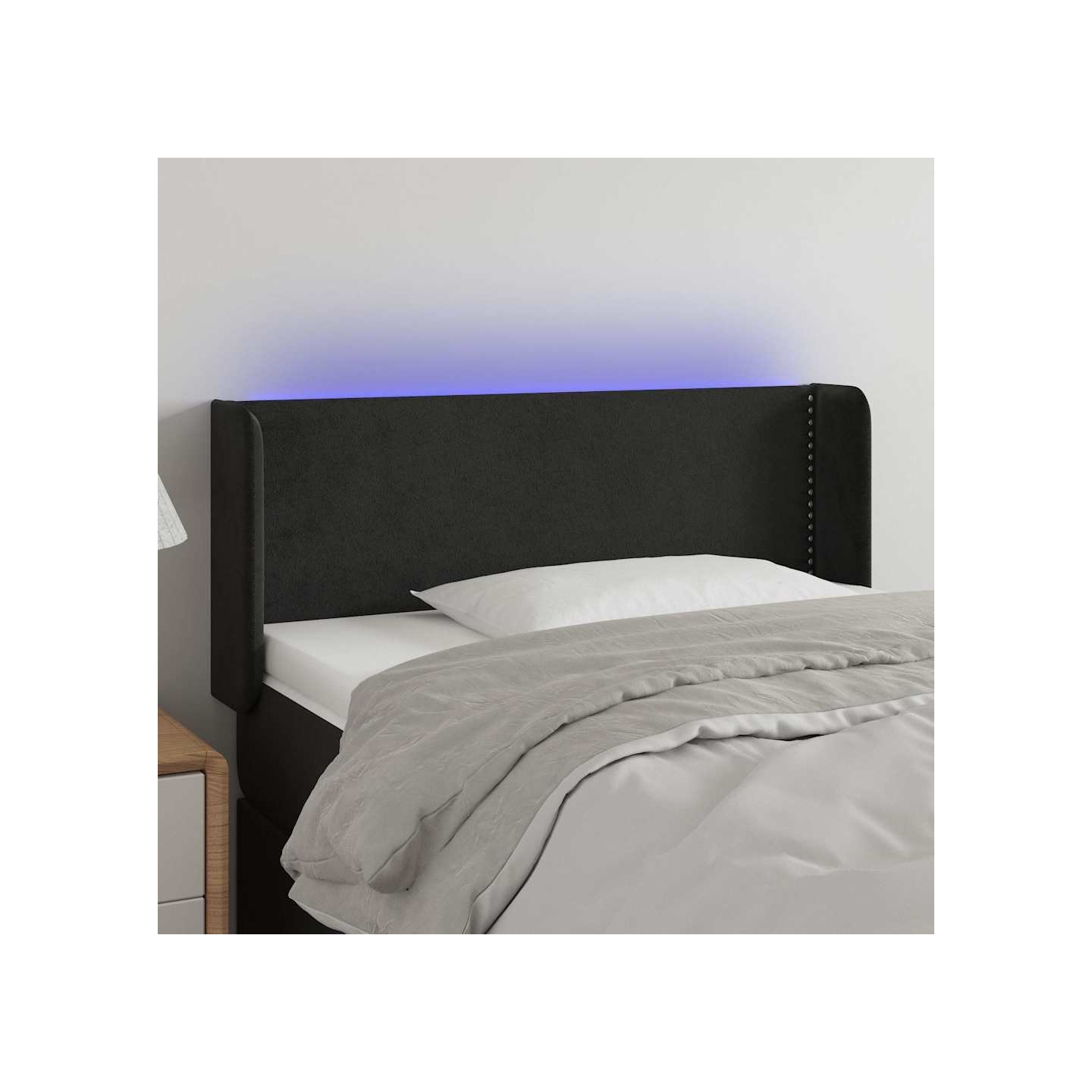Tête de lit à LED Noir 103x16x78/88 cm Velours