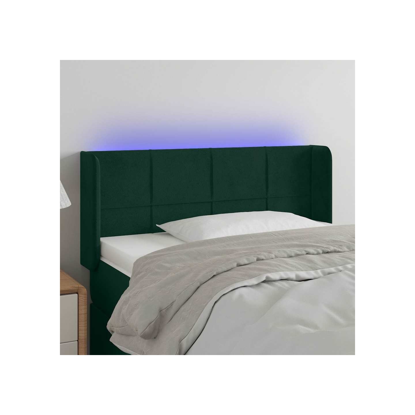 Tête de lit à LED Vert foncé 93x16x78/88 cm Velours