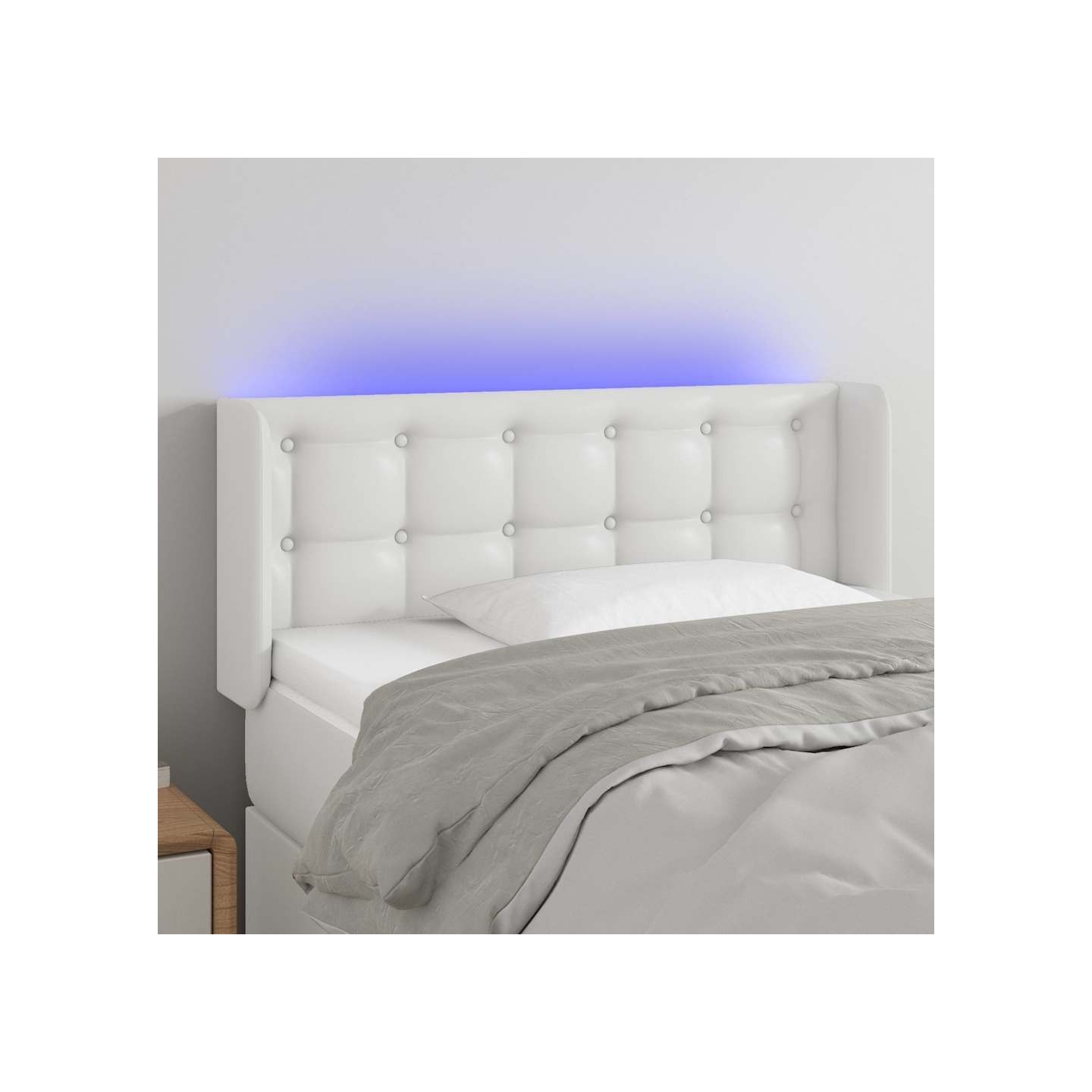 Tête de lit à LED Blanc 83x16x78/88 cm Similicuir
