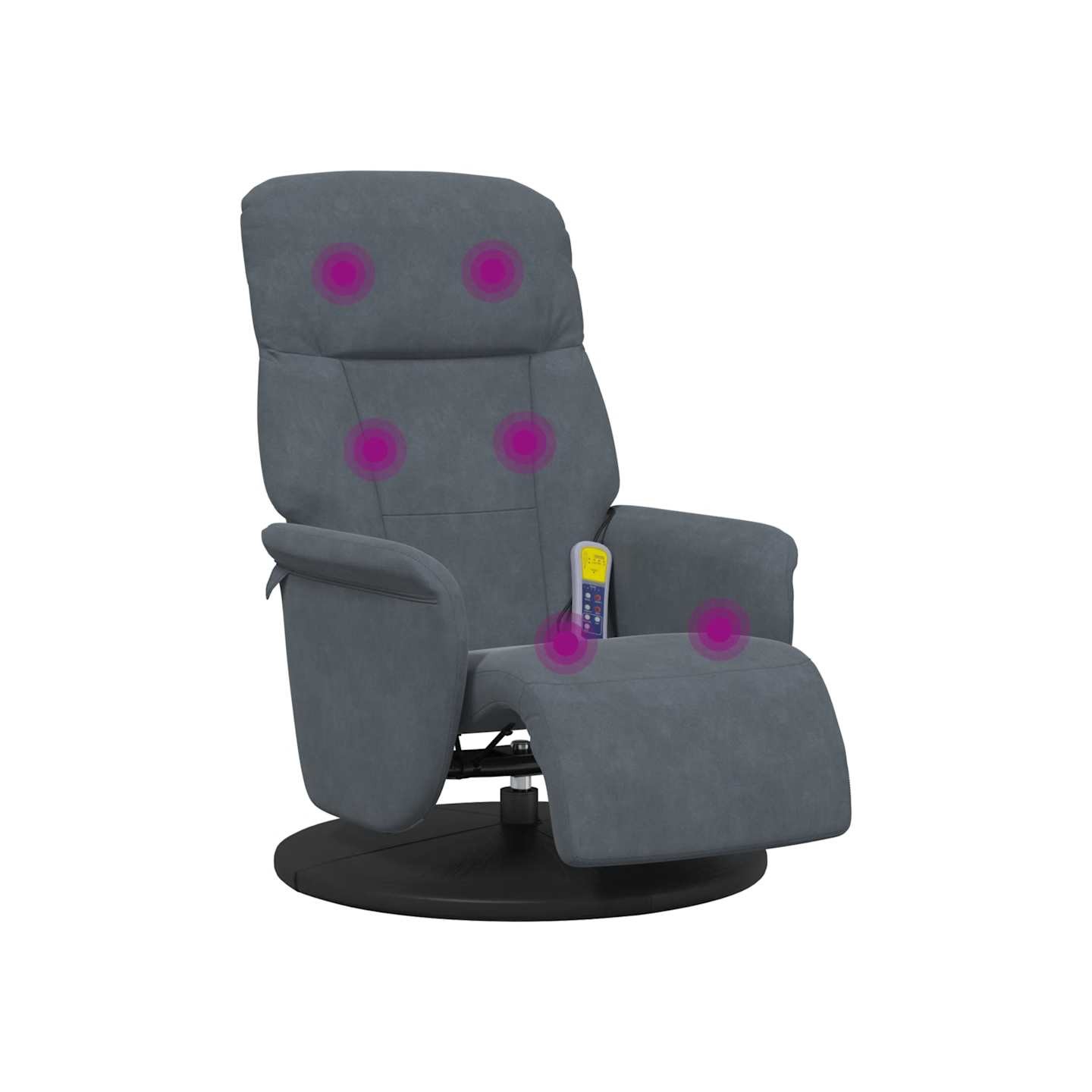 Fauteuil inclinable de massage repose-pied gris foncé velours