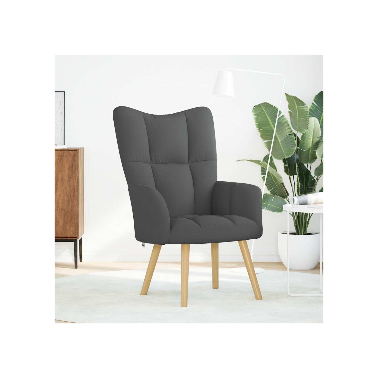 Chaise de relaxation Gris foncé Tissu