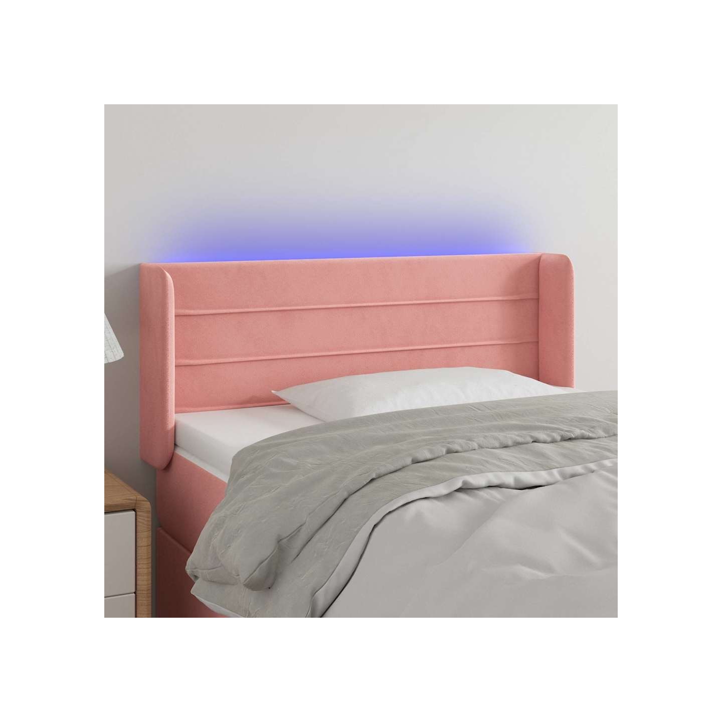 Tête de lit à LED Rose 83x16x78/88 cm Velours