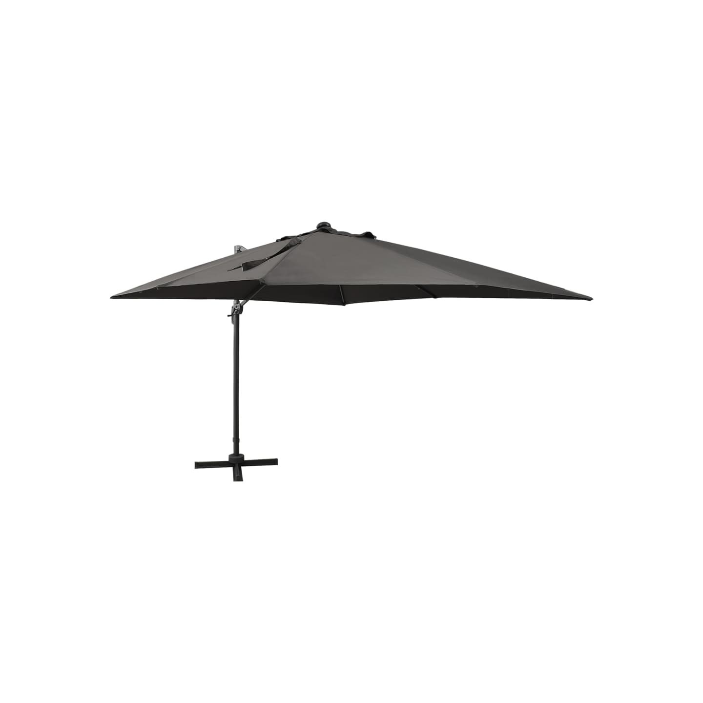Parasol de jardin en porte-à-faux avec mât et lumières LED