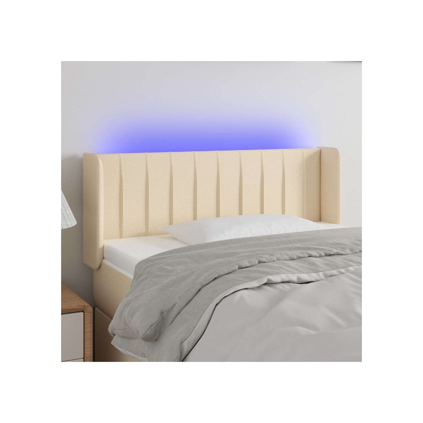Tête de lit à LED Crème 103x16x78/88 cm Tissu