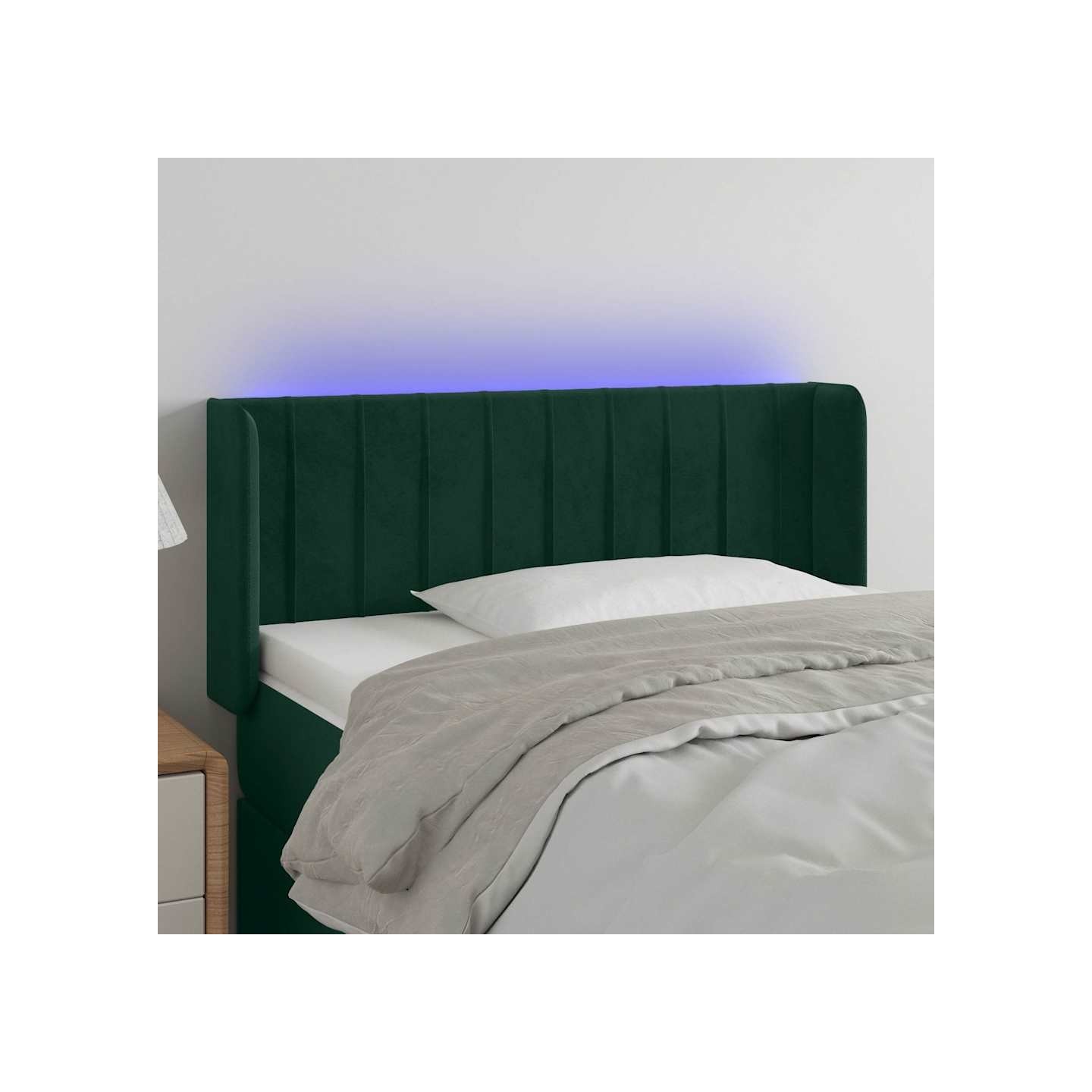 Tête de lit à LED Vert foncé 83x16x78/88 cm Velours