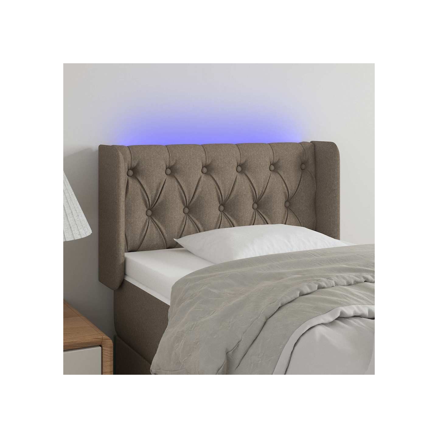 Tête de lit à LED Taupe 83x16x78/88 cm Tissu