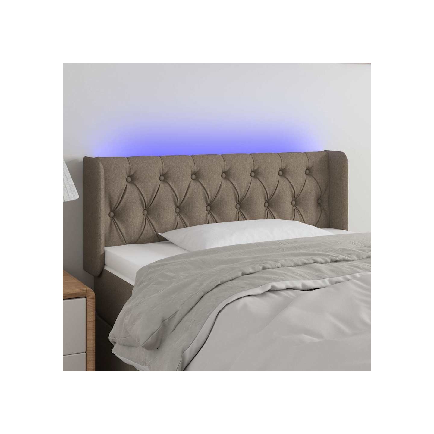 Tête de lit à LED Taupe 103x16x78/88 cm Tissu