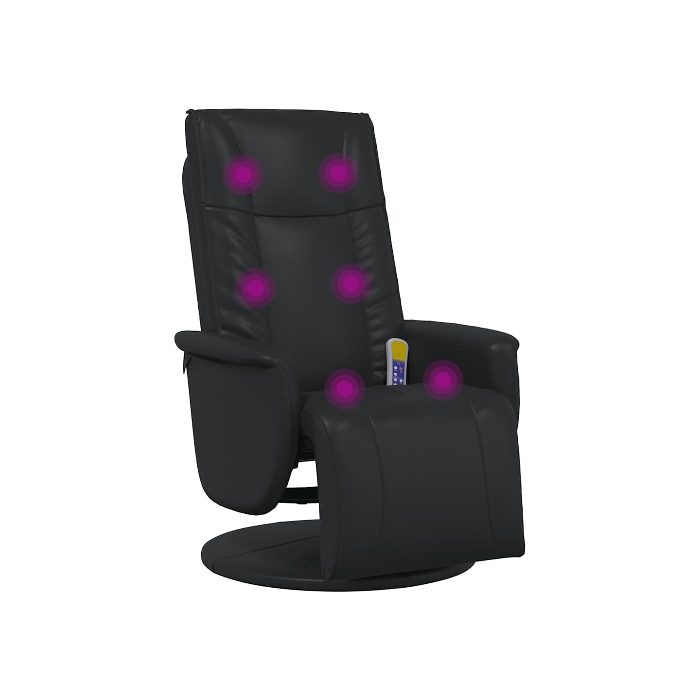 Fauteuil inclinable de massage repose-pieds noir similicuir