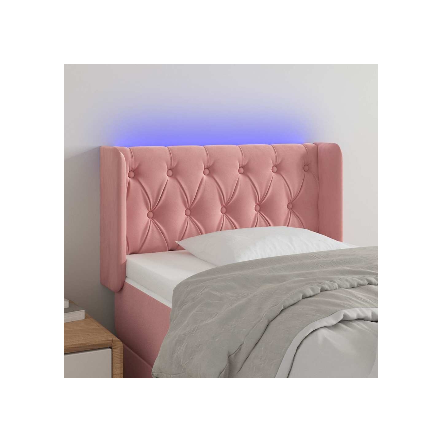 Tête de lit à LED Rose 83x16x78/88 cm Velours