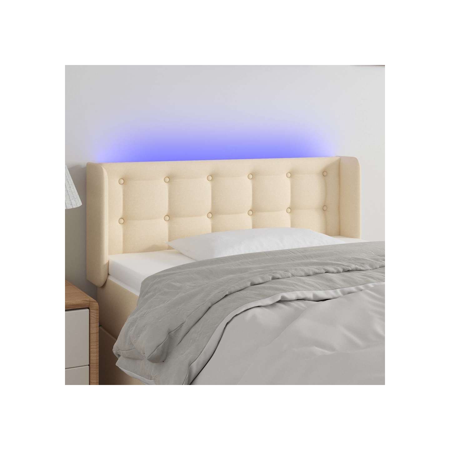 Tête de lit à LED Crème 103x16x78/88 cm Tissu