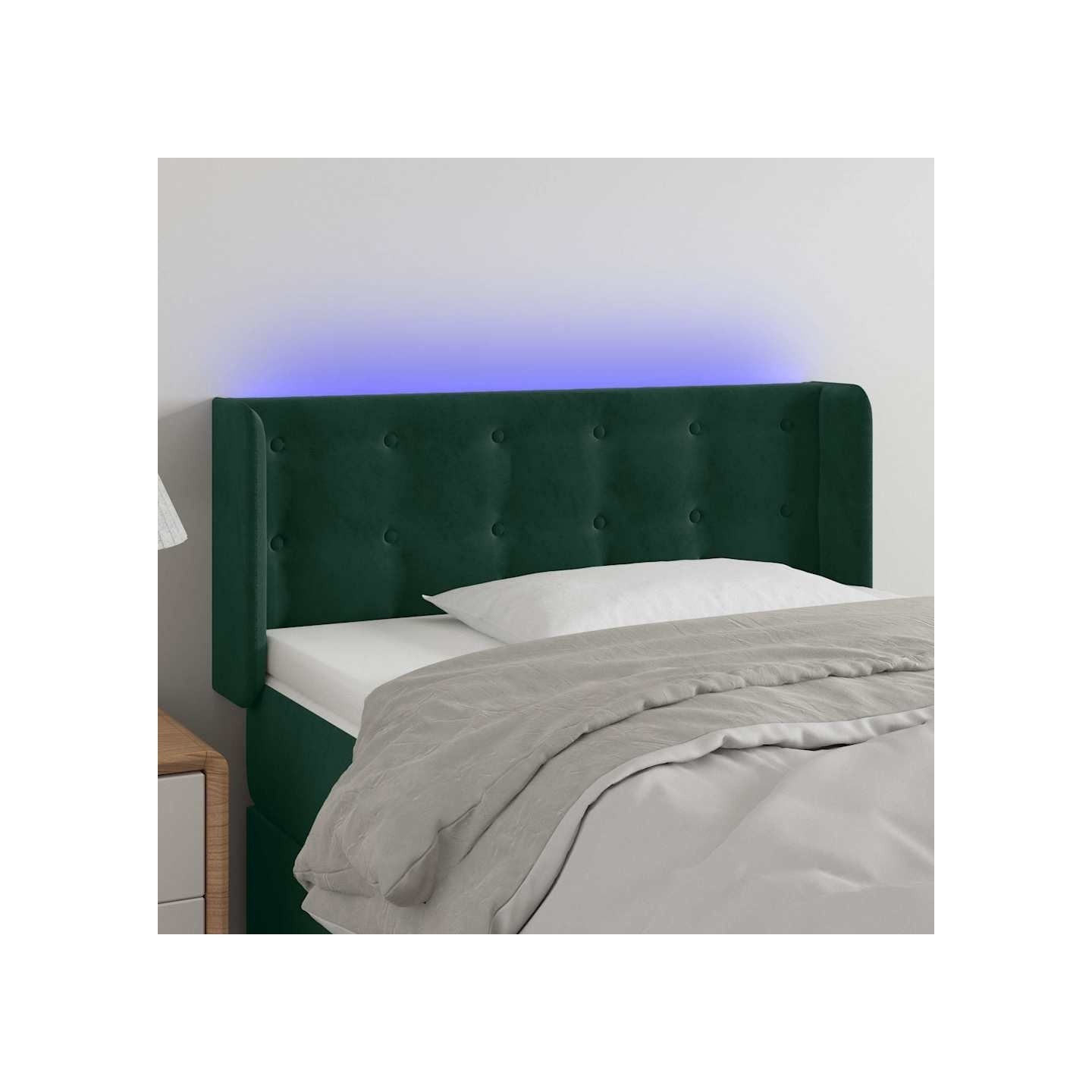 Tête de lit à LED Vert foncé 83x16x78/88 cm Velours