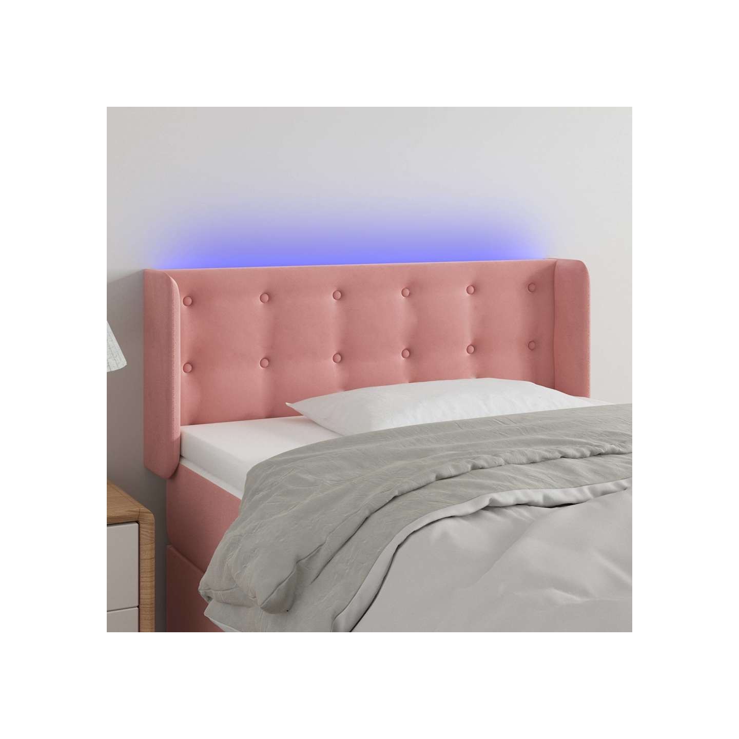 Tête de lit à LED Rose 83x16x78/88 cm Velours